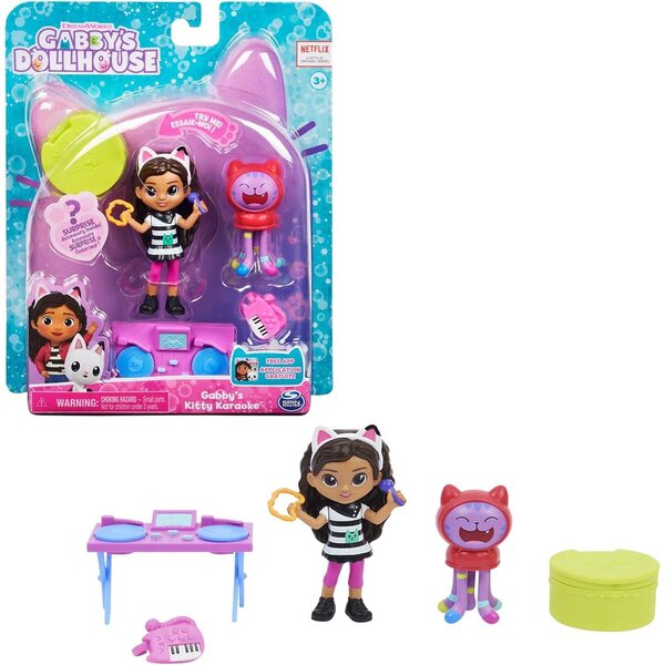 Gabbys Puppenhaus: Mini-Spielset, Siregattas Badezimmer und Mini-Karaoke-Set mit Gabby und DJ Catnip