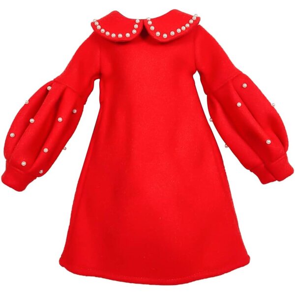 Set Abito Rosso Elegante per Bambole 1/3 Proudoll - Completo con Parrucca, Berretto e Accessori