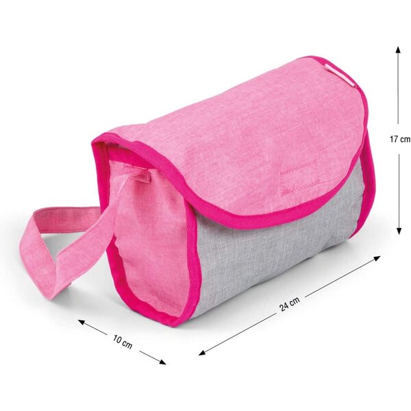 Milly Mally Set Accessori 3 in 1 per Bambole Elsa Prestige Rosa - Culla, Seggiolone e Borsa