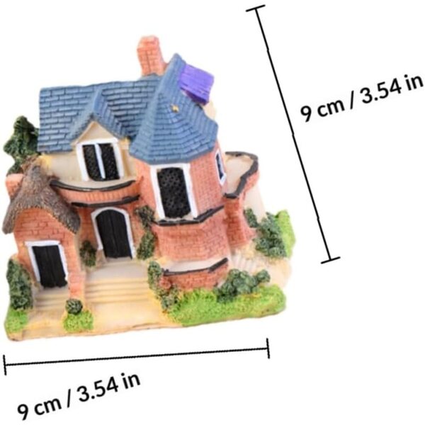 YARNOW Mini Villa in Resina per Giardino delle Fate e Casa delle Bambole 9x9x5 cm