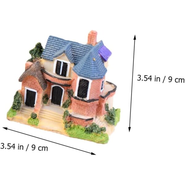 YARNOW Mini Villa in Resina per Giardino delle Fate e Casa delle Bambole 9x9x5 cm