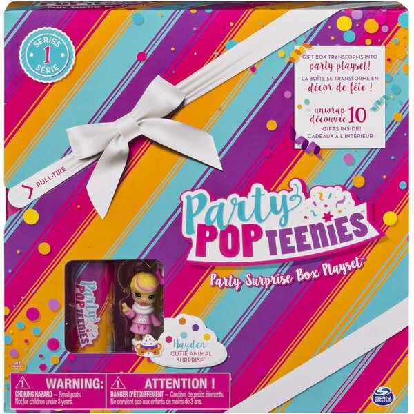 Party Pop Teenies Bambola con Accessori, Cucciolo e Scenografia Pista da Ballo