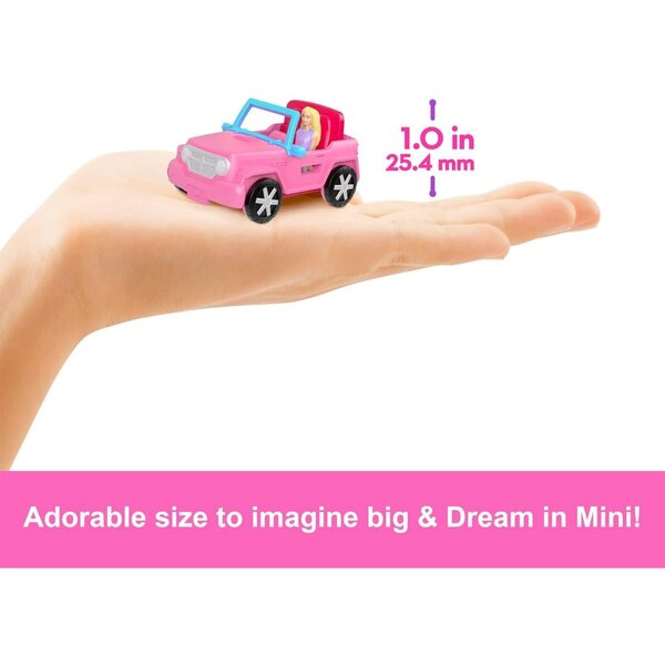 Barbie Mini Barbieland-Set mit 3 Fahrzeugen und Puppen, perfekt für Geschenke und Partys