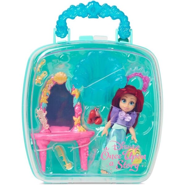 Ariel, die kleine Meerjungfrau, Disney Store, 12,7 cm große Puppe mit Zubehör und transparentem Gehäuse