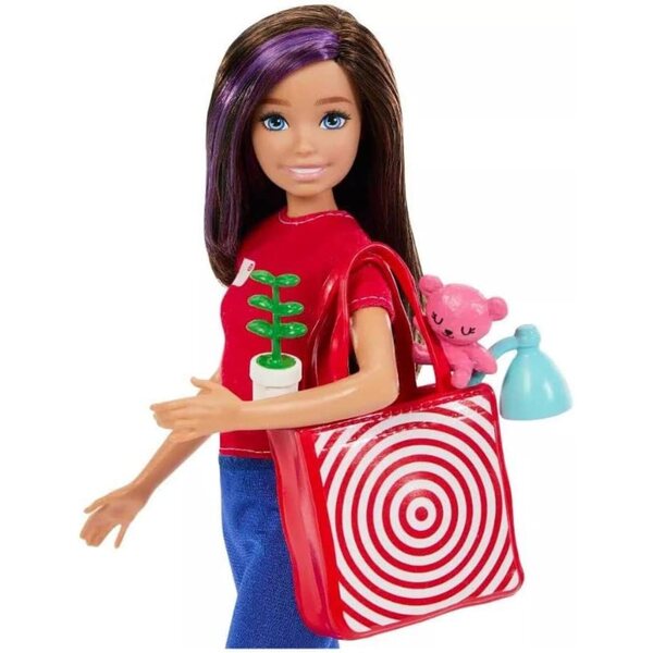 Barbie Skipper und Target Supermarkt-Set mit 25 Zubehörteilen und Kasse