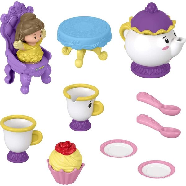 Fisher-Price Little People Disney Princess Time for Tea mit Belle, mehr als 10-teiliges Minispielset
