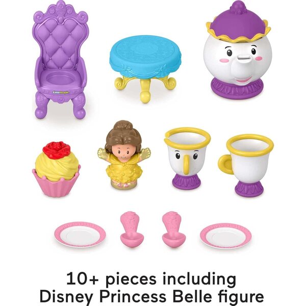 Fisher-Price Little People Disney Princess Time for Tea mit Belle, mehr als 10-teiliges Minispielset