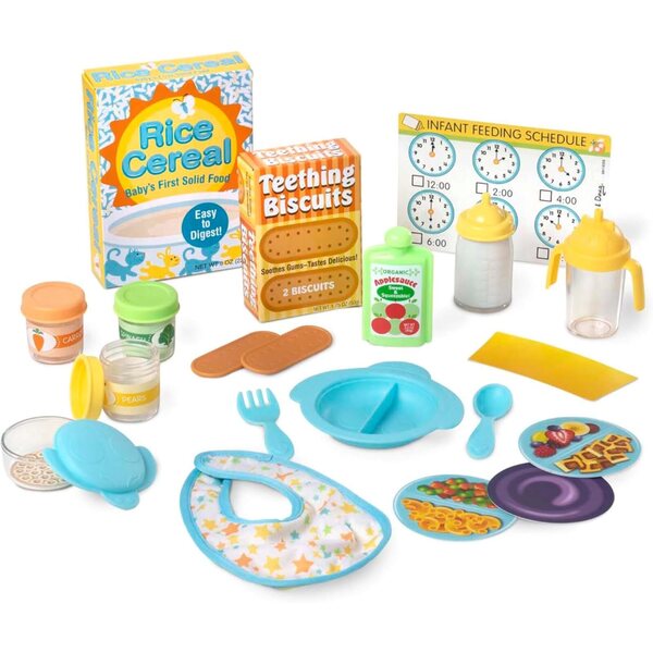 Melissa & Doug Mine to Love Deluxe Baby Care 48-teiliges Puppenset mit komplettem Zubehör