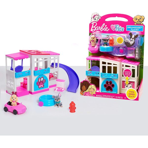 Barbie Pet Dreamhouse: 10-teiliges Spielset mit Tieren und Zubehör für Kinder ab 3 Jahren