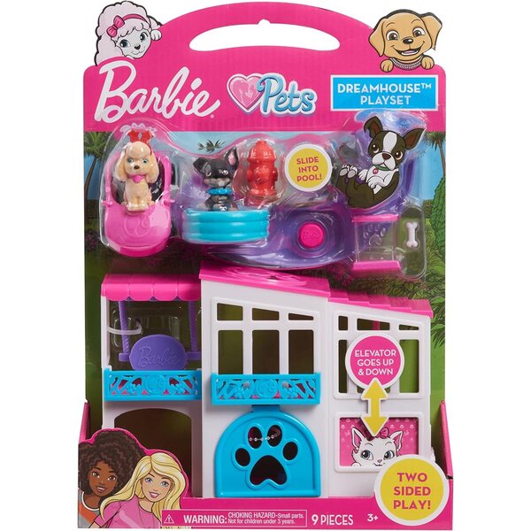 Barbie Pet Dreamhouse: 10-teiliges Spielset mit Tieren und Zubehör für Kinder ab 3 Jahren