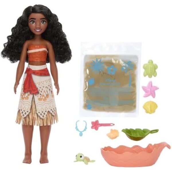 Disney Princess Vaiana Puppenset mit Zubehör zum Spielen am Strand