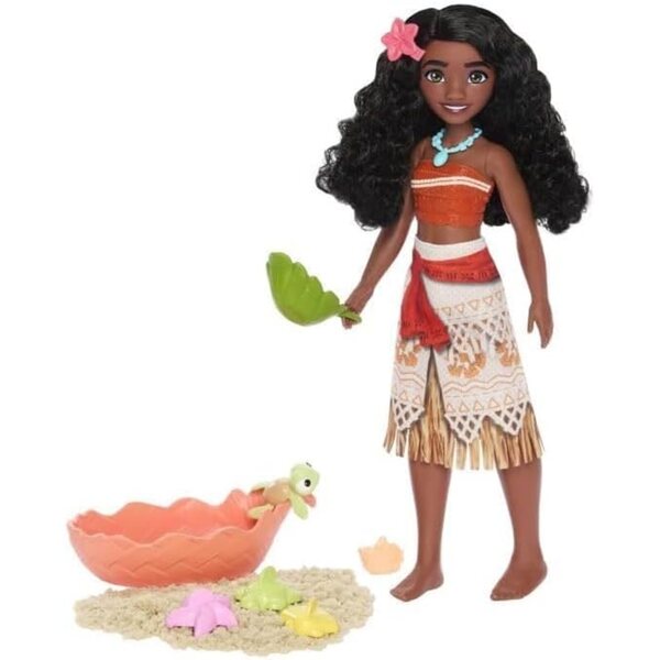 Disney Princess Vaiana Puppenset mit Zubehör zum Spielen am Strand