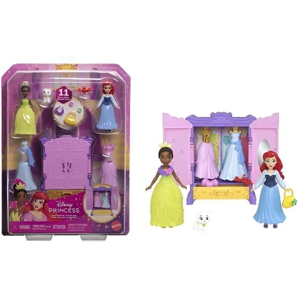 Disney Princess Puppenset mit Möbeln und Miniatur-Modeaccessoires