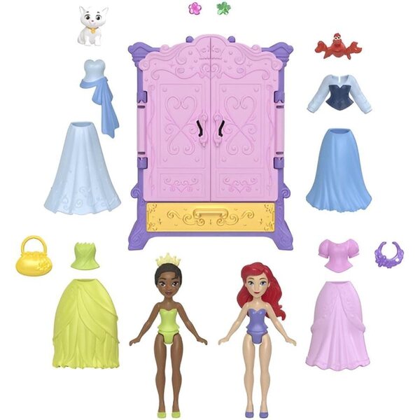 Disney Princess Puppenset mit Möbeln und Miniatur-Modeaccessoires
