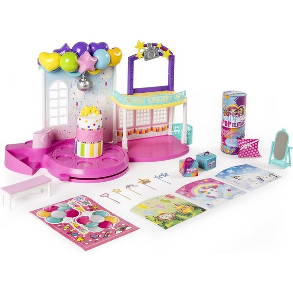 Party Popteenies Poptastic Party Playset - Bambola esclusiva e accessori per bambini 4+