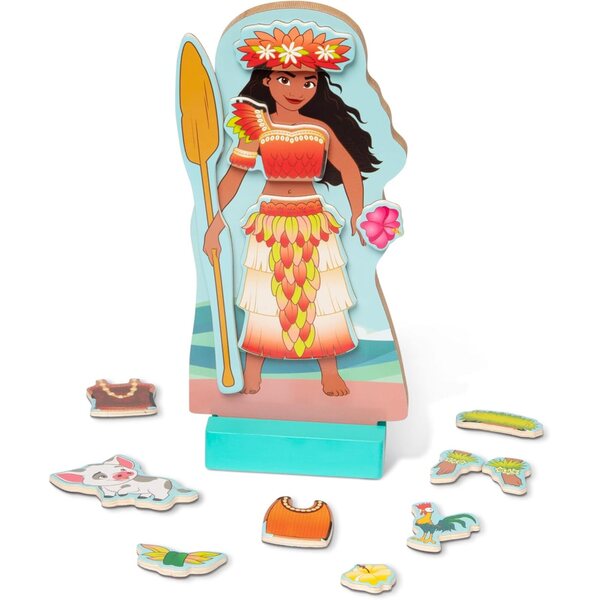 Melissa & Doug Disney Princess Moana – Magnetische Holzpuppe mit mehr als 30 Teilen