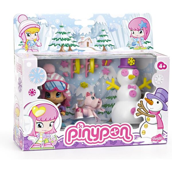 Berühmtes PinyPon-Schneespielset – sichere Mini-Puppen mit Winterszenario ab 4 Jahren