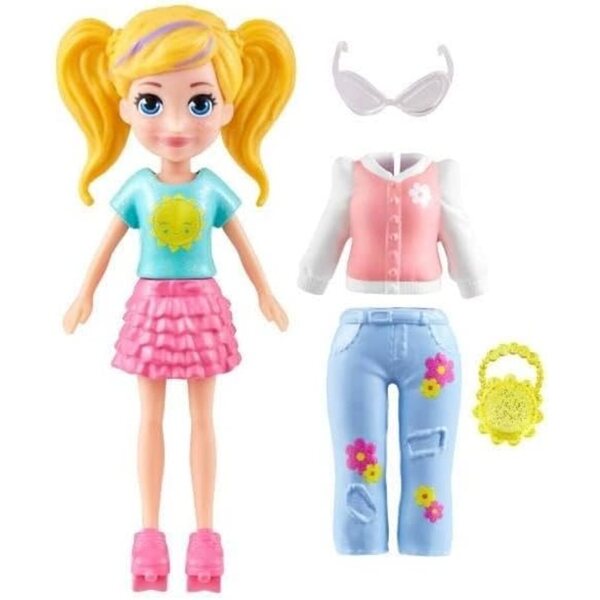 Polly Pocket JCB21 – Statuetta tascabile con vestiti e accessori moda unici