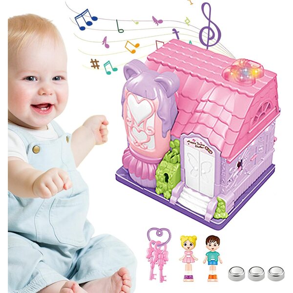 Mini-Puppenhaus „Prinzessin Castle“ mit Lichtern und Geräuschen, tragbares Spiel für Kinder ab 3 Jahren