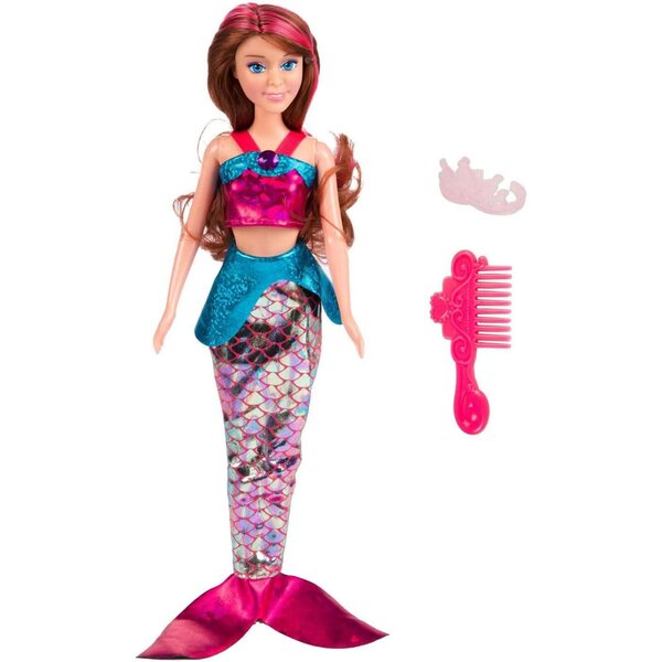Toi-Toys Meerjungfrau-Puppe mit farbenfrohem Zubehör für Kinder ab 3 Jahren