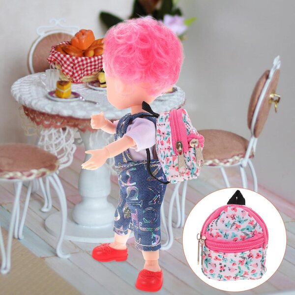 Zaino Miniatura per Bambole BJD in Poliestere Resistente e Portatile 8x7,5 cm