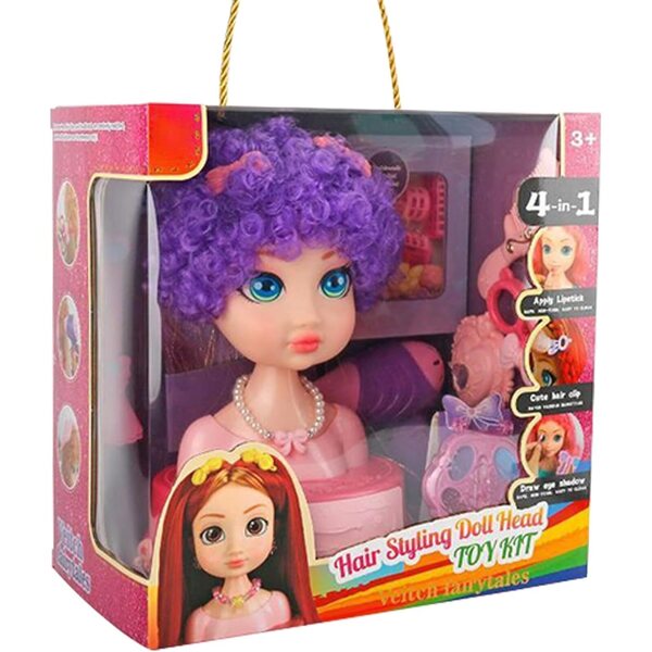Set Bambola Parrucchiera con 31 Accessori per Trucco e Acconciature Bambini 3+