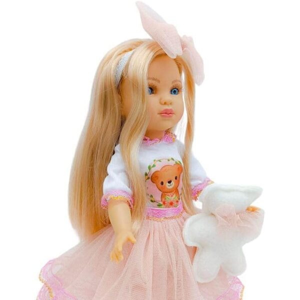 Fantasiekleid mit Stiefeln und Kleiderbügel für 41 cm große Folk Artesanía 2023 Puppe
