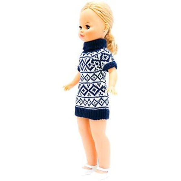 Set aus griechischem Wollkleid, Schuhen und Kleiderbügel für 42 cm große Folk Artesanía-Puppen