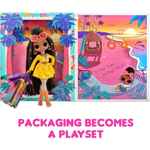 L.O.L. Überraschung! OMG World Travel – Sunset-Puppe mit 15 Überraschungen und Reisezubehör