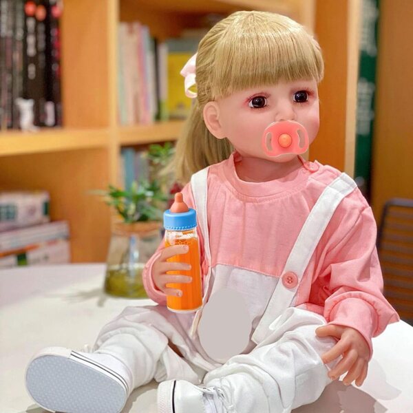 Babyflaschenset für Puppen mit einziehbarer Milch und Schnuller – realistisches und sicheres Spielen