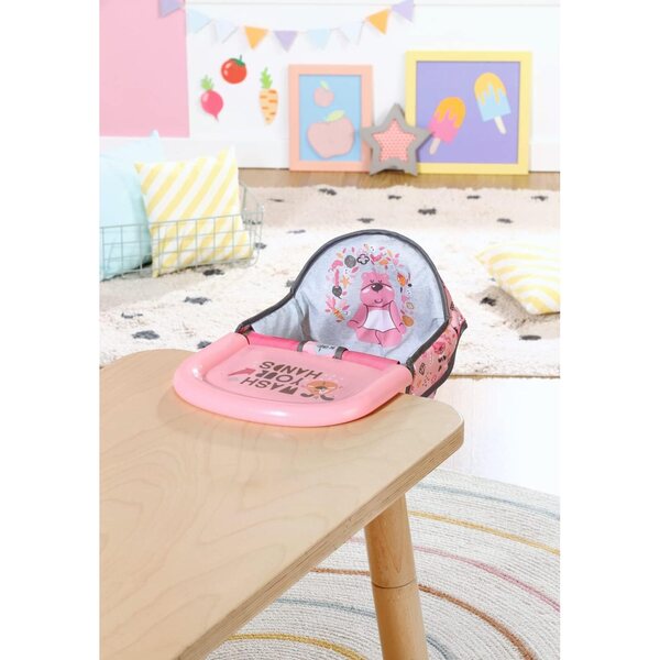 BABY born Hochstuhl für Puppen 36–43 cm – rosa oder grauer Stoffsitz
