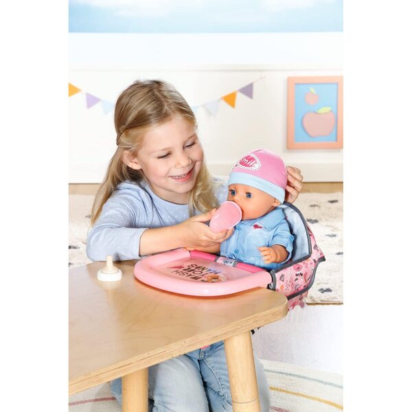BABY born Hochstuhl für Puppen 36–43 cm – rosa oder grauer Stoffsitz