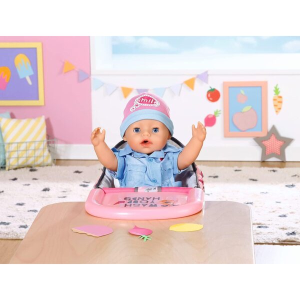 BABY born Hochstuhl für Puppen 36–43 cm – rosa oder grauer Stoffsitz