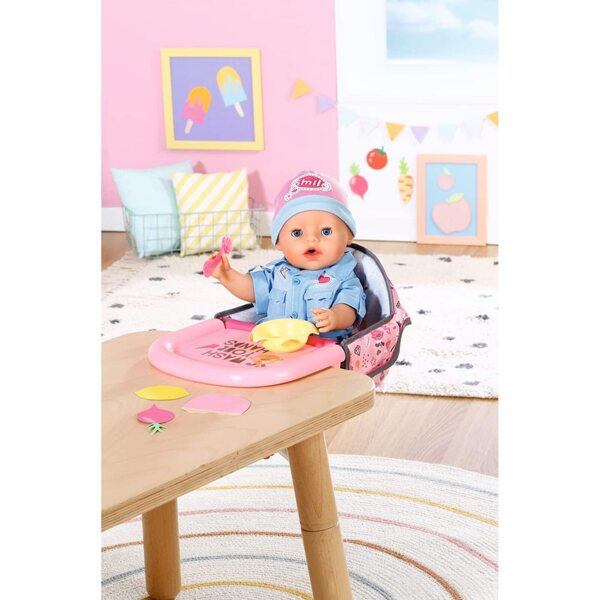 BABY born Hochstuhl für Puppen 36–43 cm – rosa oder grauer Stoffsitz