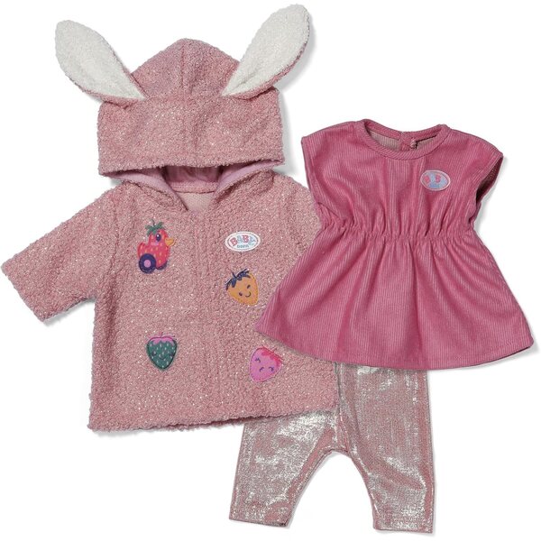 BABY born Mantel mit Kleid und Leggings im Set für 43 cm große Puppen mit Kapuze und Ohren