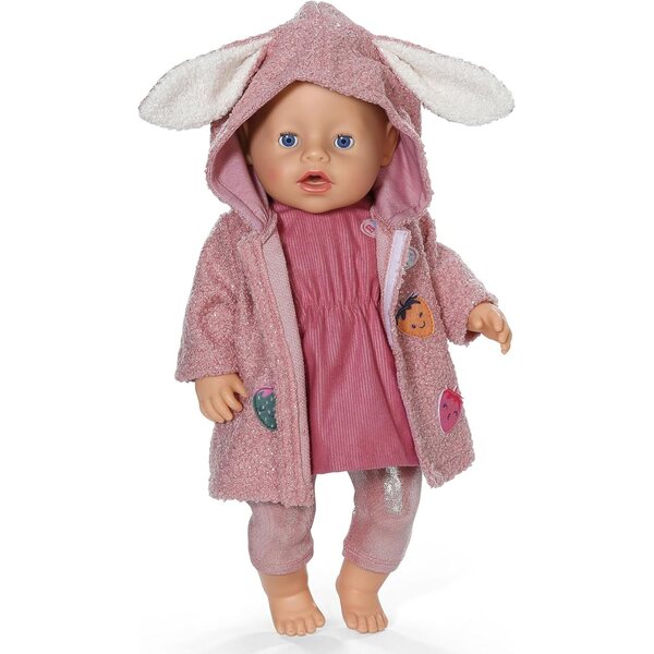 BABY born Mantel mit Kleid und Leggings im Set für 43 cm große Puppen mit Kapuze und Ohren