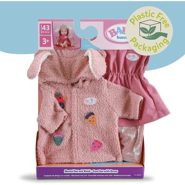 BABY born Mantel mit Kleid und Leggings im Set für 43 cm große Puppen mit Kapuze und Ohren