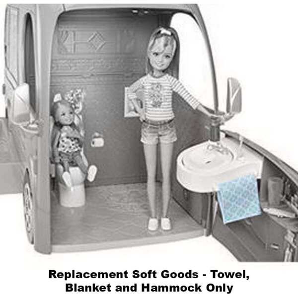 Original Barbie Pop-Up Camper CJT42 Ersatzteile: Handtuch, Decke und Hängematte