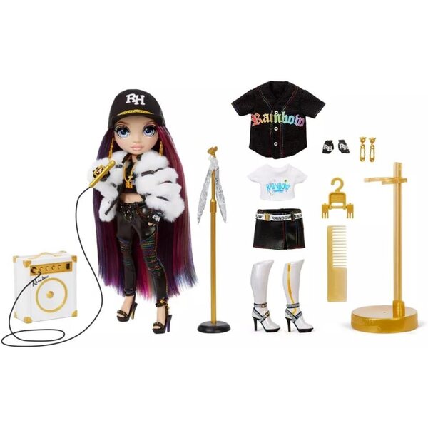 Rainbow High Lyric Lucas Bambola Rockstar con 2 Outfit e Accessori Musicali Completi