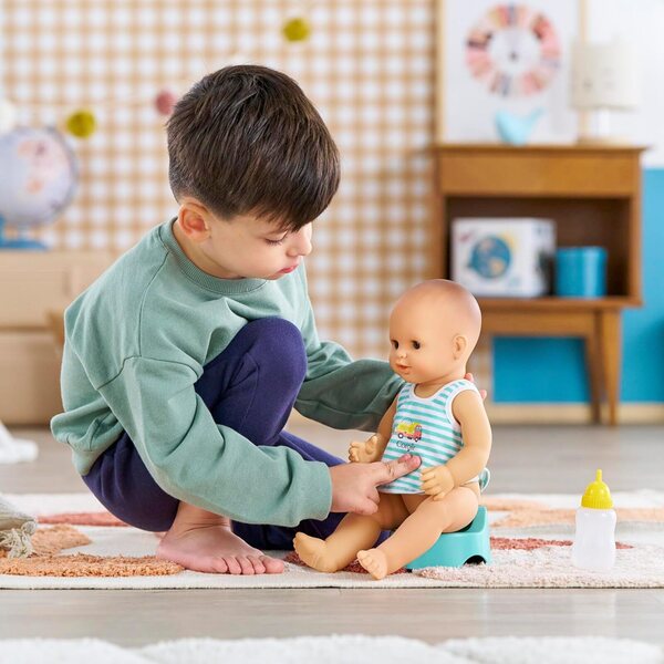 Corolle Paul Fatto Pipi Aqua, 36 cm, interaktive Puppe für Kinder ab 2 Jahren