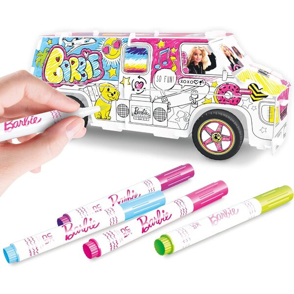 Set Maker Kitz Pull Back DIY Super Camper Barbie mit Aufklebern und Backloader