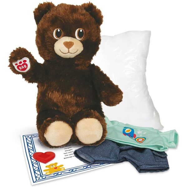 Casdon Build-A-Bear Workshop Furtastic Teddybär, befüllbar mit Kleid und Herz