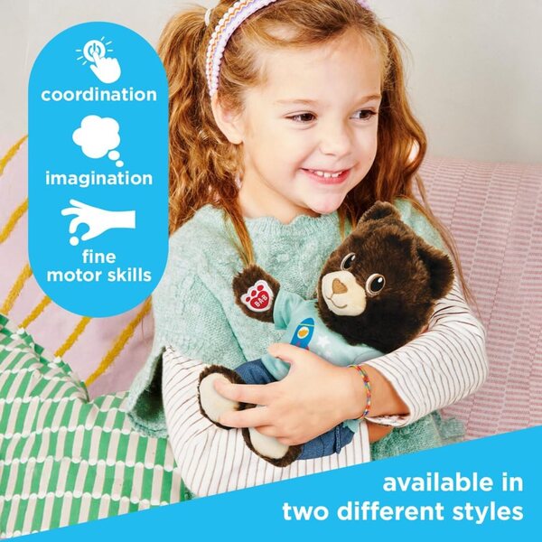 Casdon Build-A-Bear Workshop Furtastic Teddybär, befüllbar mit Kleid und Herz
