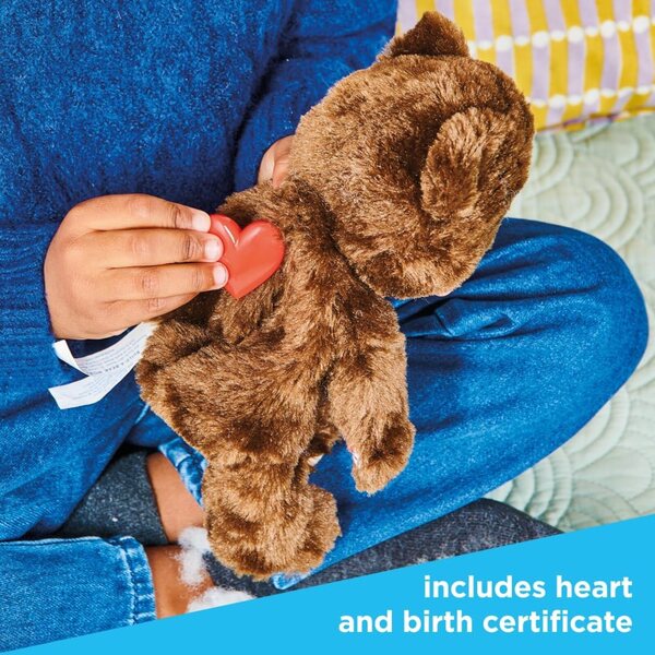 Casdon Build-A-Bear Workshop Furtastic Teddybär, befüllbar mit Kleid und Herz
