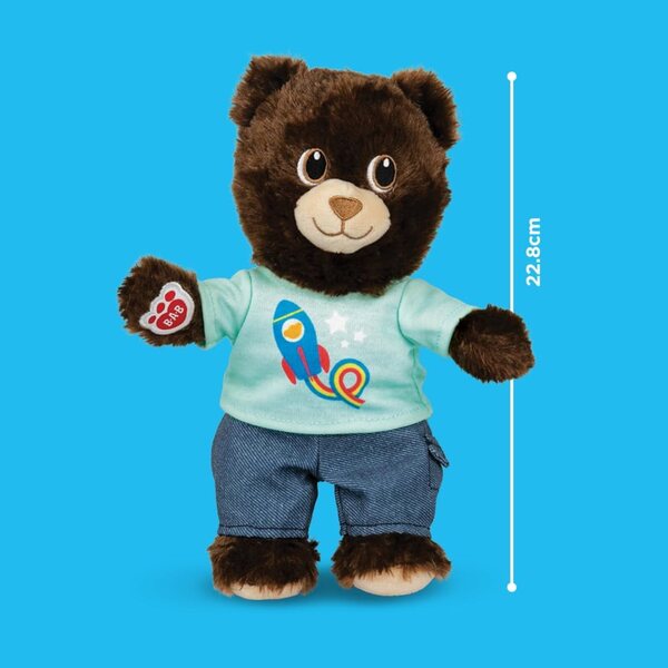 Casdon Build-A-Bear Workshop Furtastic Teddybär, befüllbar mit Kleid und Herz