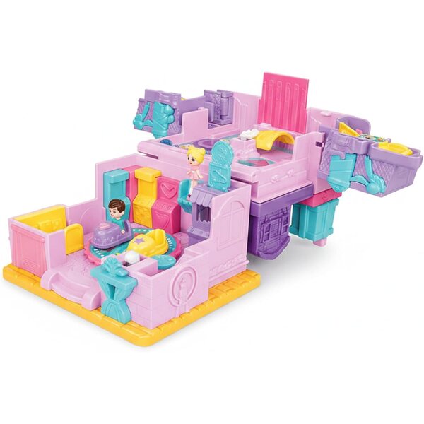 Casa delle bambole pieghevole 3D con luci e musica per bambine creative