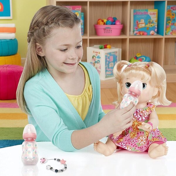 3-teiliges Puppenfütterungszubehör-Set: Flasche, magnetischer Schnuller und Kette