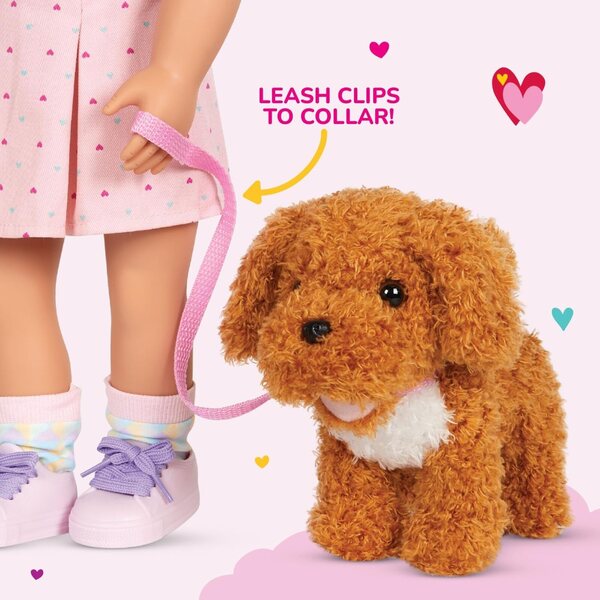 Our Generation – Hüpfset in der Hundetrage mit Plüschwelpe und Zubehör für Puppen 46 cm