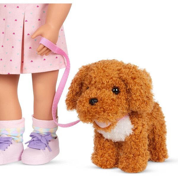 Our Generation – Hüpfset in der Hundetrage mit Plüschwelpe und Zubehör für Puppen 46 cm