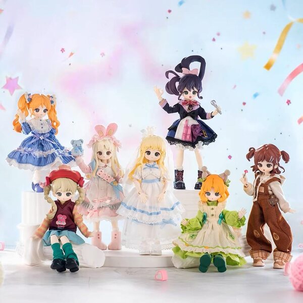 niannyyhouse BJD Blind Box : figurines articulées 1/12 avec vêtements colorés, ensemble de 6 pièces